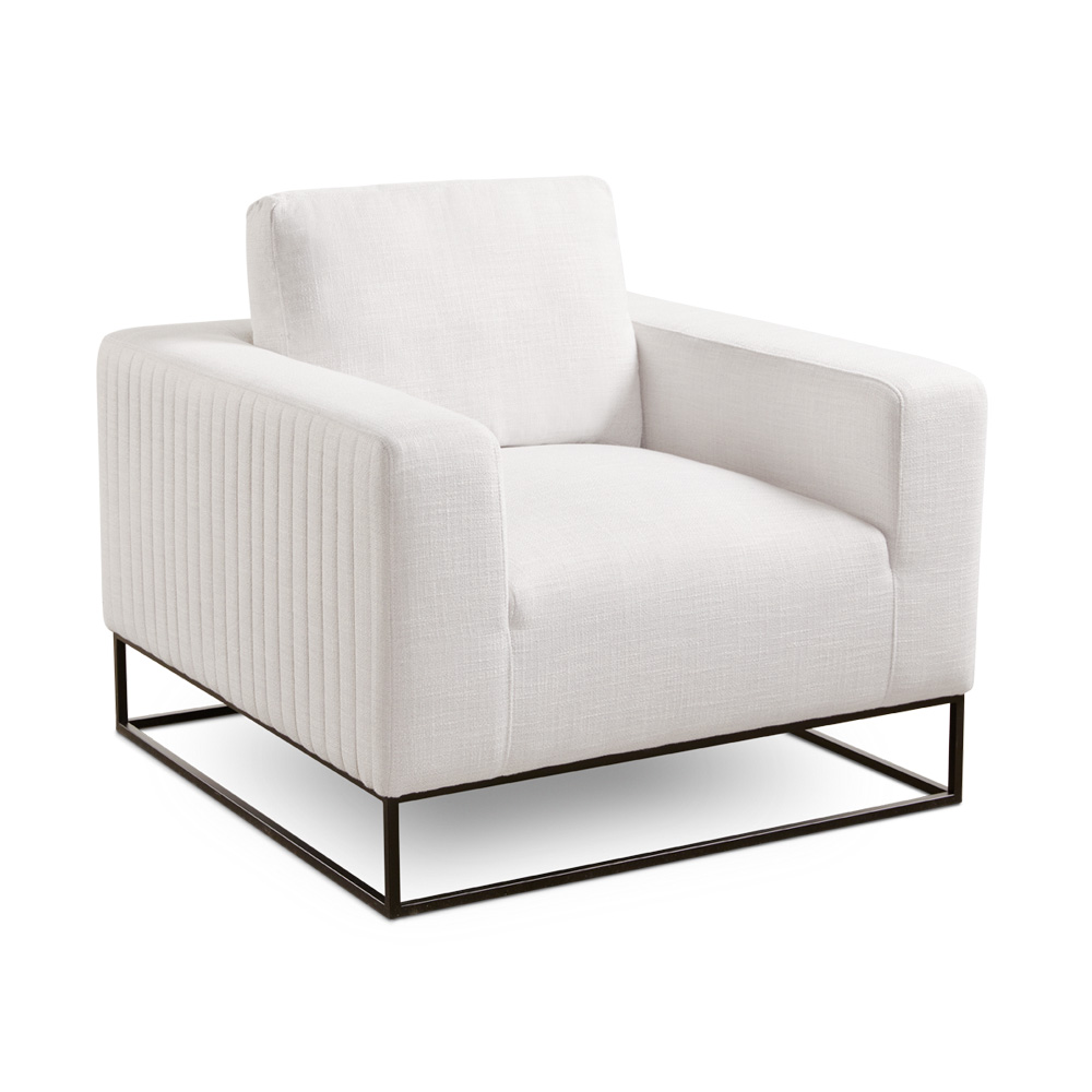 Franklin Accent Chair: Grey Linen